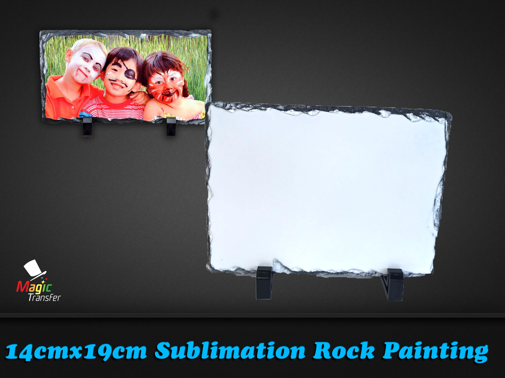Dye sublimation matte white coated photo slate 14cm x 14cm