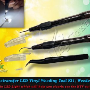 Magictransfer Vinyl Weeding Tool Kit / Stainless Steel LED weeder pen and  Tweezers Pick