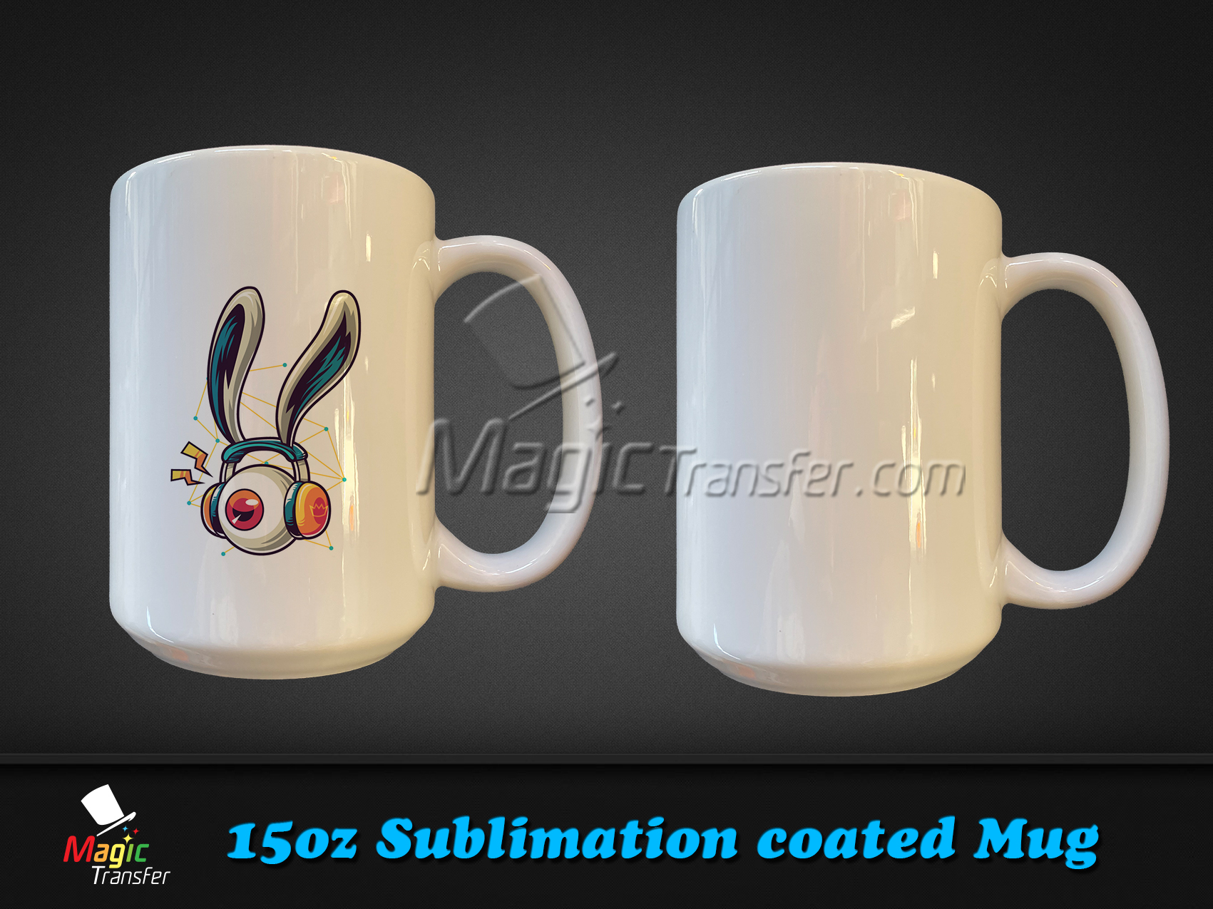 White Ceramic Sublimation Coffee Mug - 15oz.