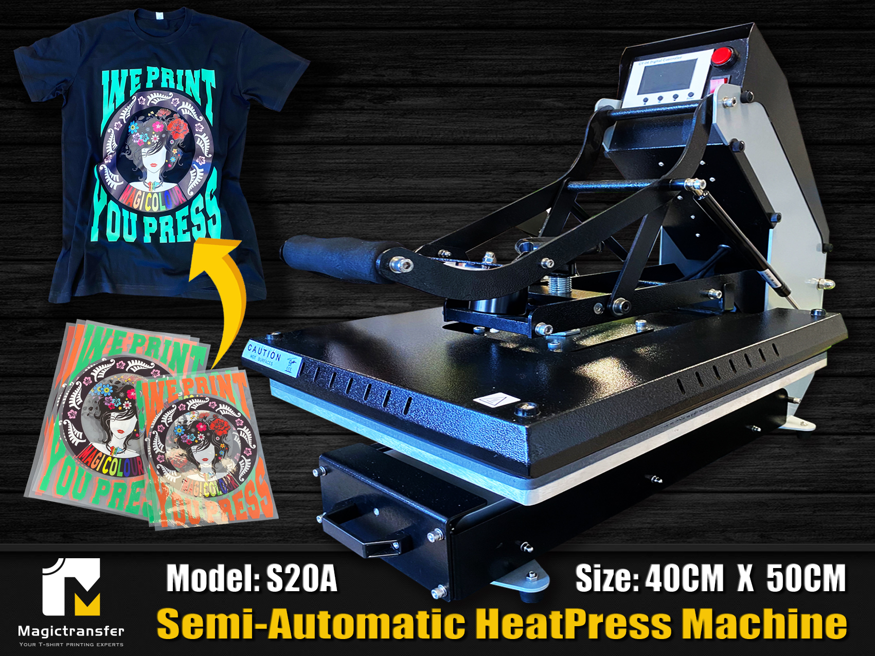 Heat Press Machine 40*50cm Small Sublimation Transfer T-shirt Heat