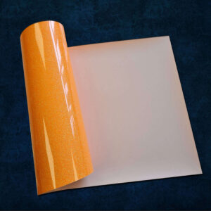 Craft Machine HTV Glitter vinyl-MGL092- NeonOrange - Size10" x 20" (25 cm x 50 cm)