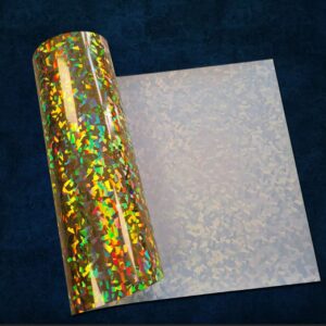 Craft Machine HTV Hologram vinyl-MHO068- GoldCrystal - Size10" x 20" (25 cm x 50 cm)