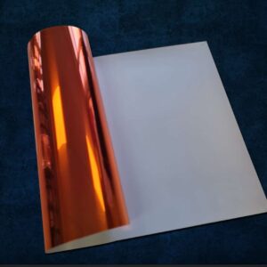 Craft Machine HTV - Mirrored Chrome T-shirt vinyl -MMC047- Mirrored Orange - Size10" x 20" (25 cm x 50 cm)