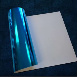 Craft Machine HTV - Mirrored Chrome T-shirt vinyl -MMC048- Mirrored Aqua - Size10" x 20" (25 cm x 50 cm)