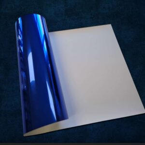 Craft Machine HTV - Mirrored Chrome T-shirt vinyl -MMC054- Mirrored Royal Blue- Size10" x 20" (25 cm x 50 cm)