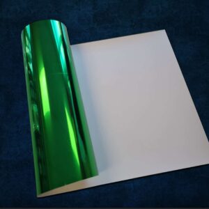 Craft Machine HTV - Mirrored Chrome T-shirt vinyl -MMC055- Mirrored Green- Size10" x 20" (25 cm x 50 cm)