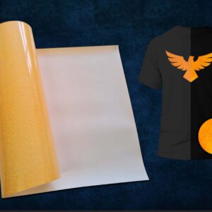 Craft Machine HTV Glitter vinyl- Glow in the dark-MGGD214-Glitter Orange - Size10" x 20" (25 cm x 50 cm)