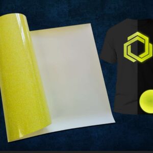 Craft Machine HTV Glitter vinyl- Glow in the dark-MGGD215-Glitter Yellow - Size10" x 20" (25 cm x 50 cm)