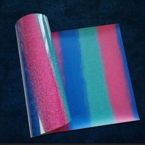 Craft Machine HTV Glitter vinyl-Glitter Rainbow Dark - Size10" x 20" (25 cm x 50 cm)