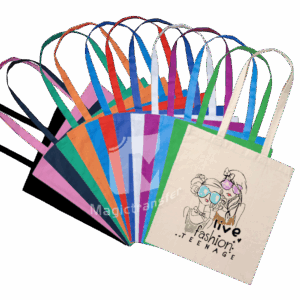 Reinforced Long-Handle 100% Cotton Bag – Custom Printed or Blank – Available in 13 Colors